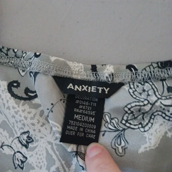 Y2K Babydoll Top Medium Gray Romantic Floral Satin Boho Fairy Grunge Whimsigoth - Picture 14 of 15